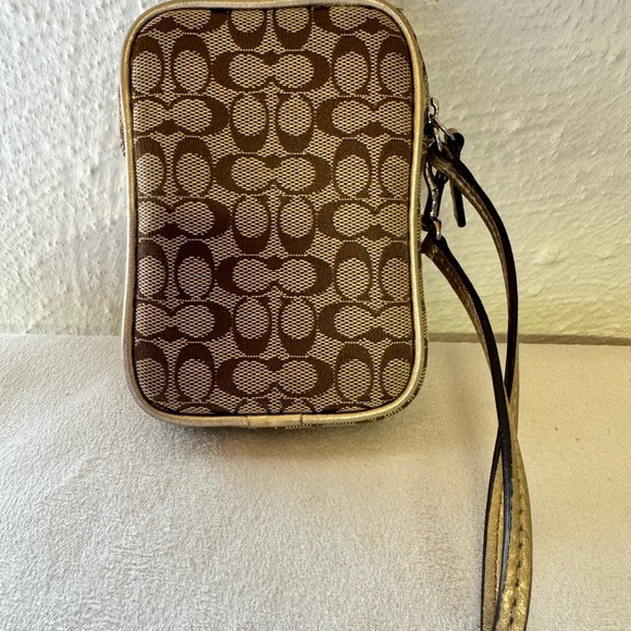 Coach Zip Wristlet Khaki Multi Pouch SV/Khaki/Metallic - Picture 10 of 12
